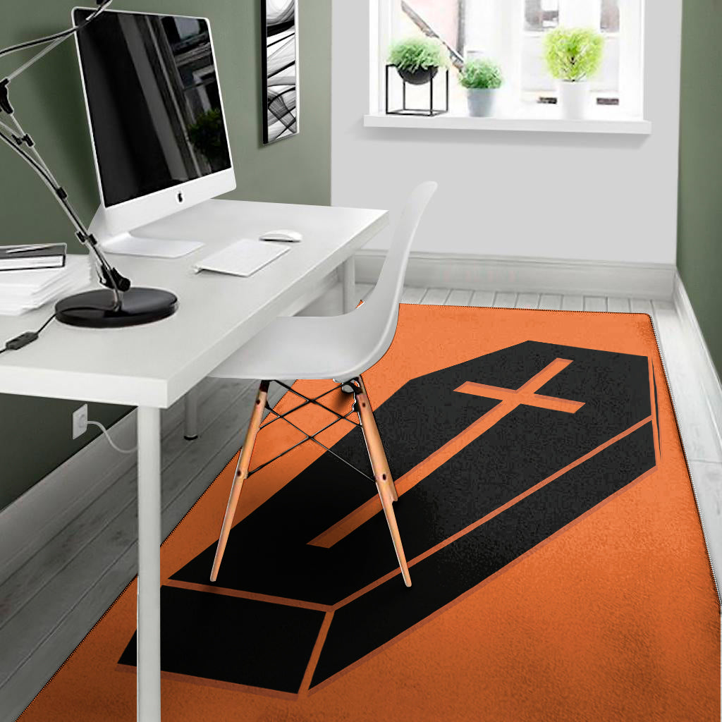 Halloween Vampire Coffin Print Area Rug