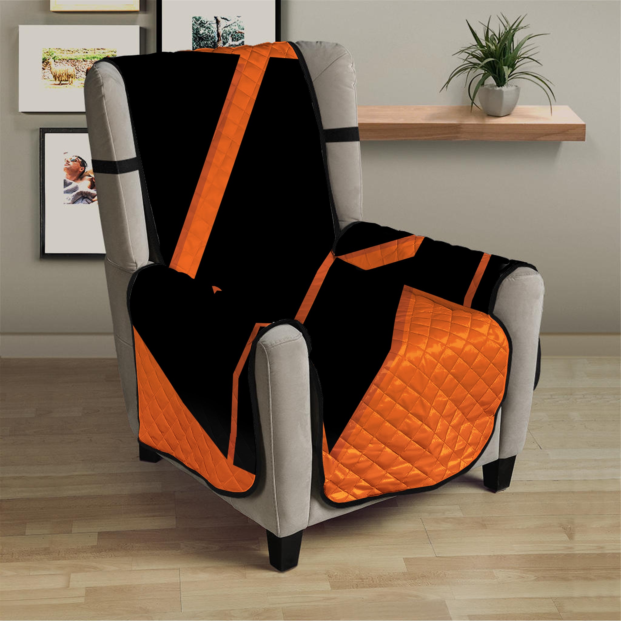 Halloween Vampire Coffin Print Armchair Protector