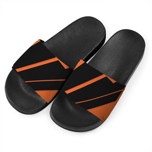 Halloween Vampire Coffin Print Black Slide Sandals