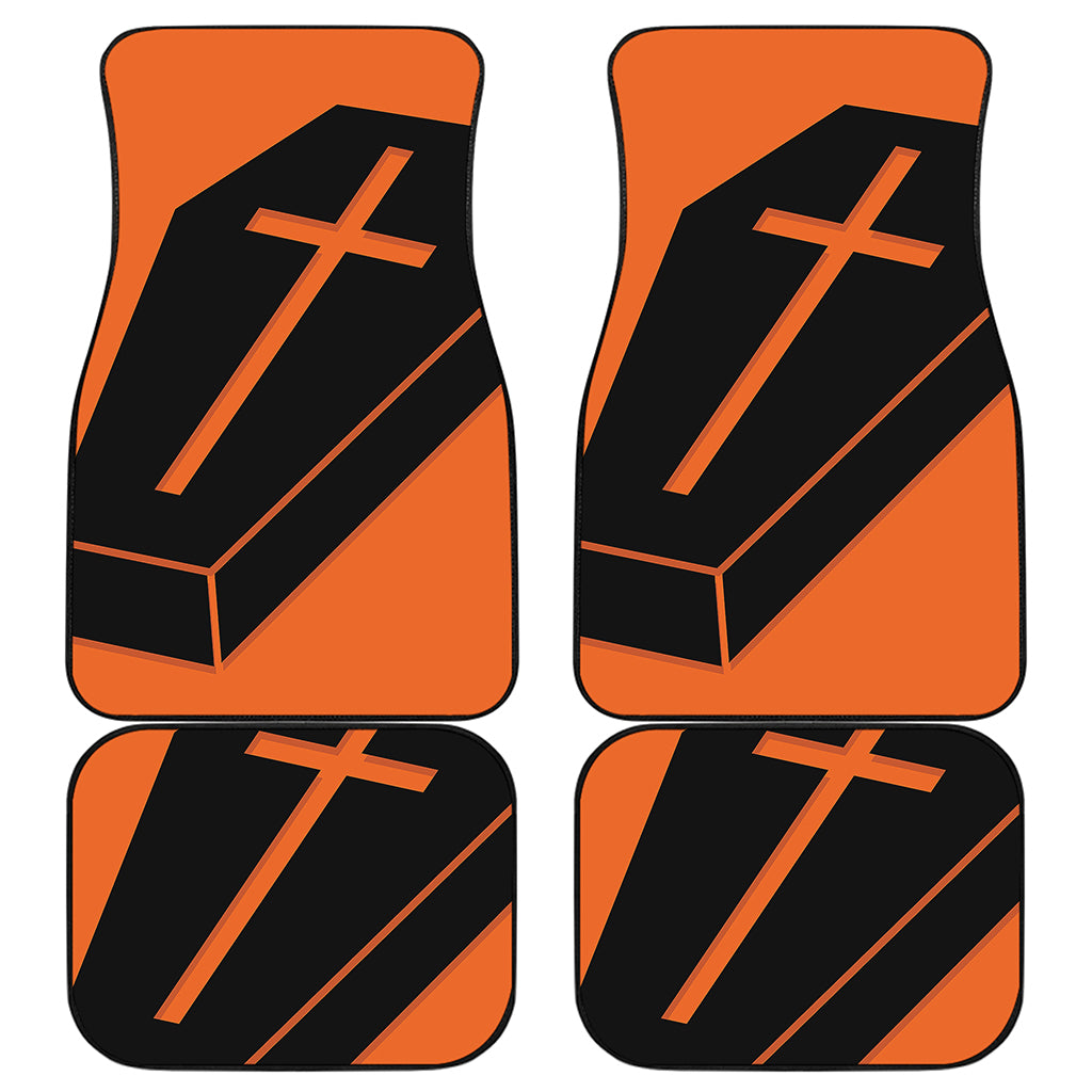 Halloween Vampire Coffin Print Front and Back Car Floor Mats