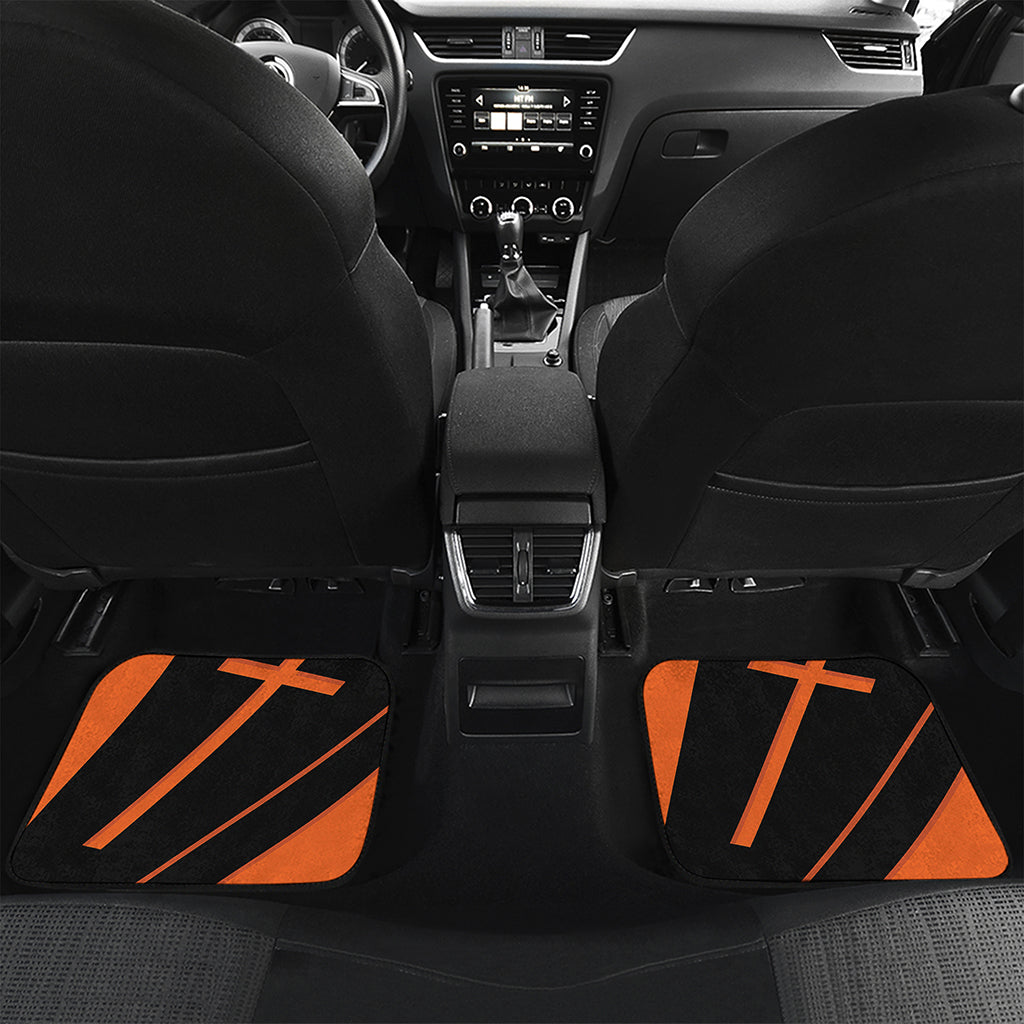 Halloween Vampire Coffin Print Front and Back Car Floor Mats