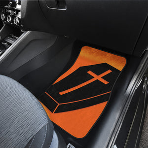 Halloween Vampire Coffin Print Front and Back Car Floor Mats