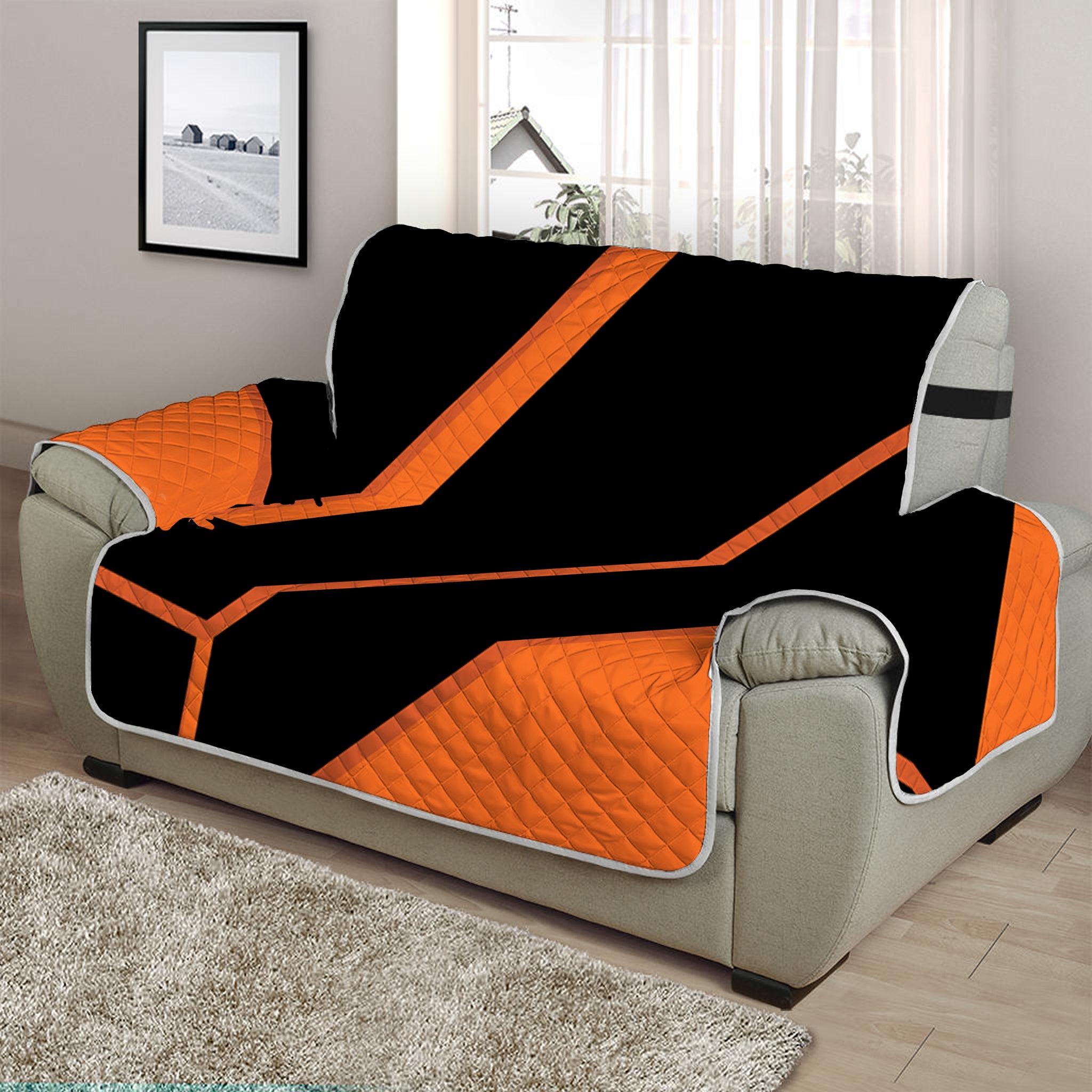 Halloween Vampire Coffin Print Half Sofa Protector