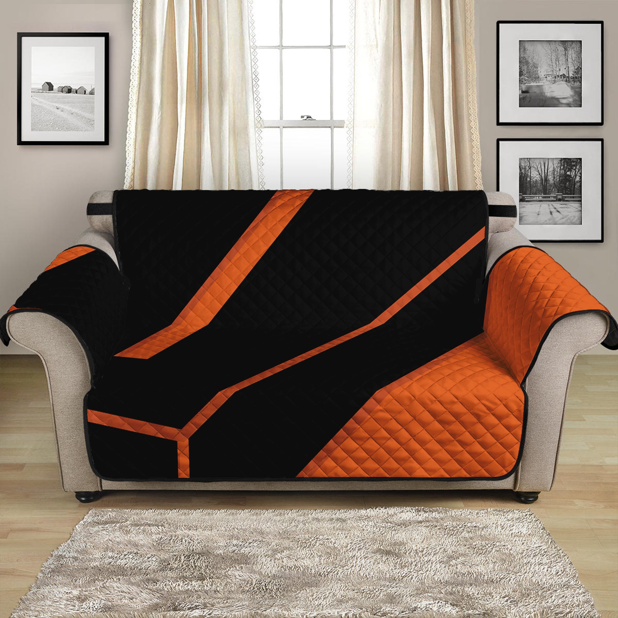 Halloween Vampire Coffin Print Loveseat Protector