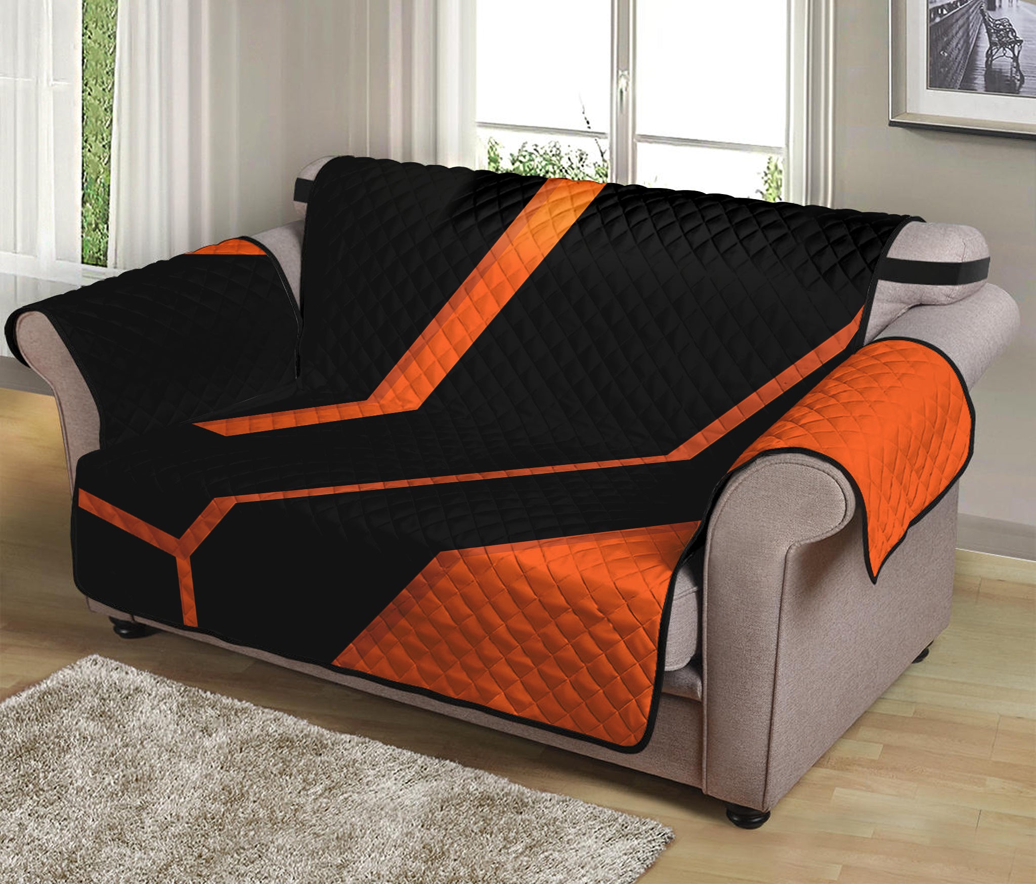 Halloween Vampire Coffin Print Loveseat Protector