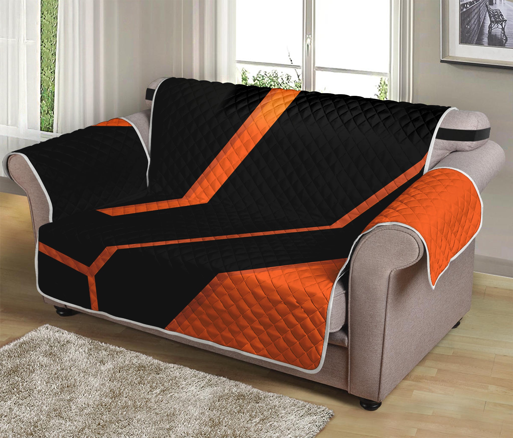 Halloween Vampire Coffin Print Loveseat Protector