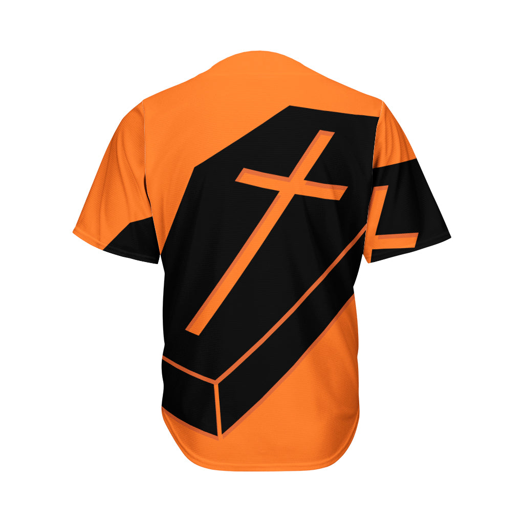 Halloween Vampire Coffin Print Men's Baseball Jersey