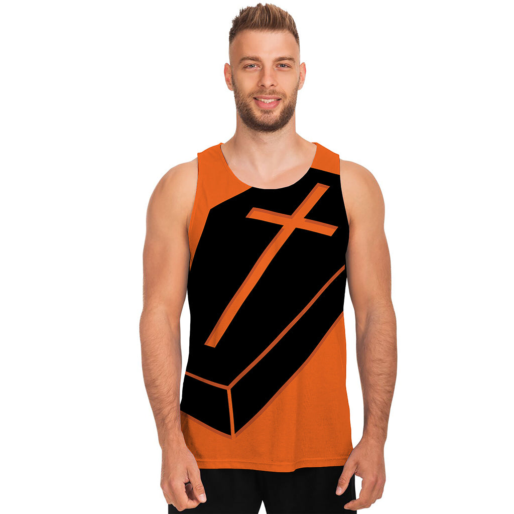 Halloween Vampire Coffin Print Men's Tank Top