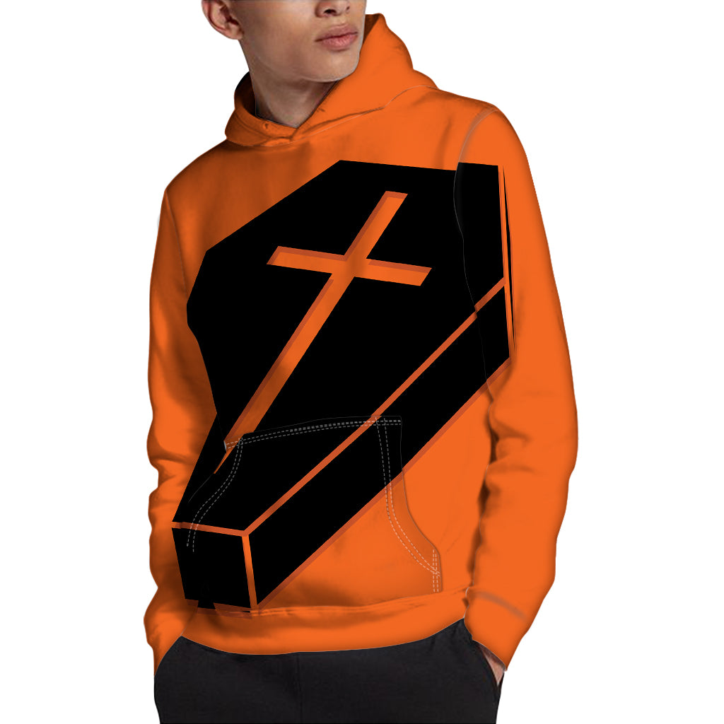 Halloween Vampire Coffin Print Pullover Hoodie