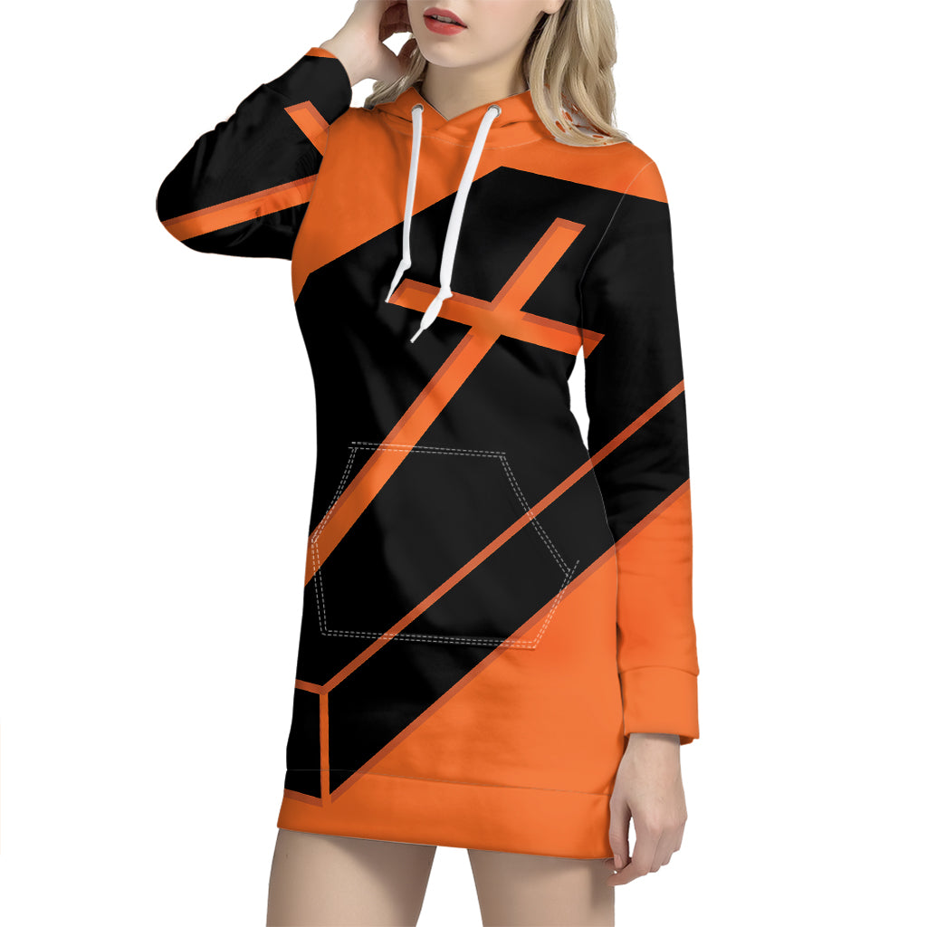 Halloween Vampire Coffin Print Pullover Hoodie Dress