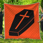 Halloween Vampire Coffin Print Quilt