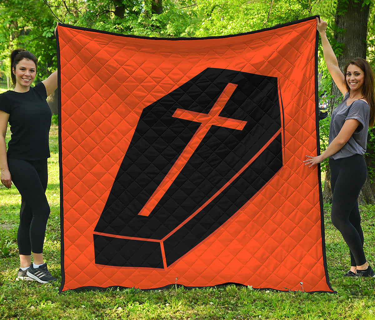 Halloween Vampire Coffin Print Quilt