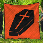 Halloween Vampire Coffin Print Quilt