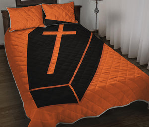 Halloween Vampire Coffin Print Quilt Bed Set