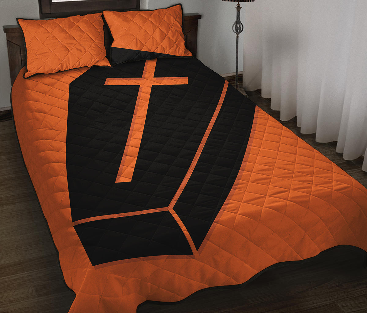 Halloween Vampire Coffin Print Quilt Bed Set