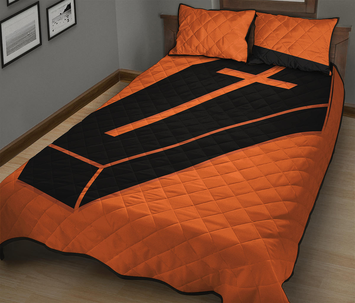 Halloween Vampire Coffin Print Quilt Bed Set