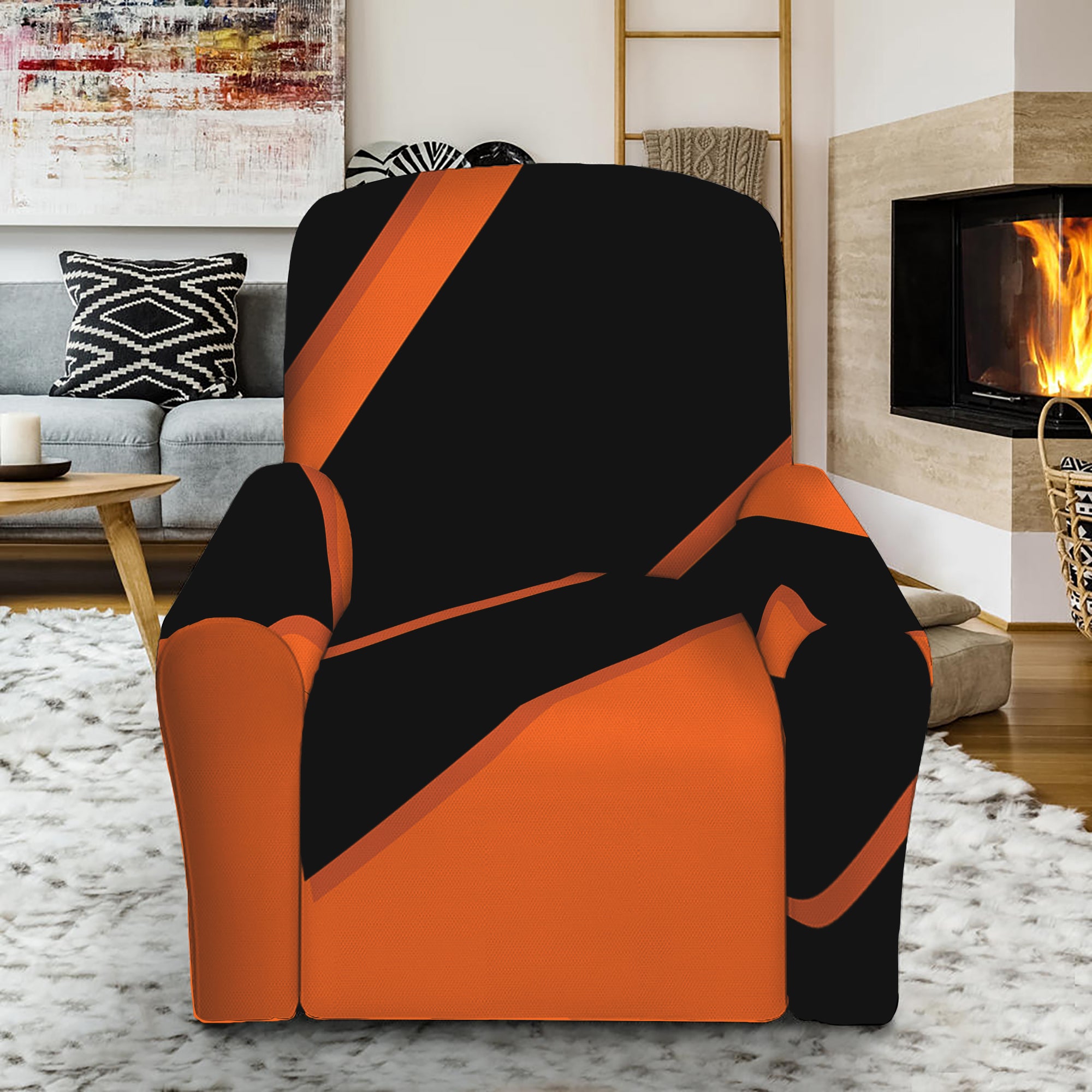 Halloween Vampire Coffin Print Recliner Slipcover