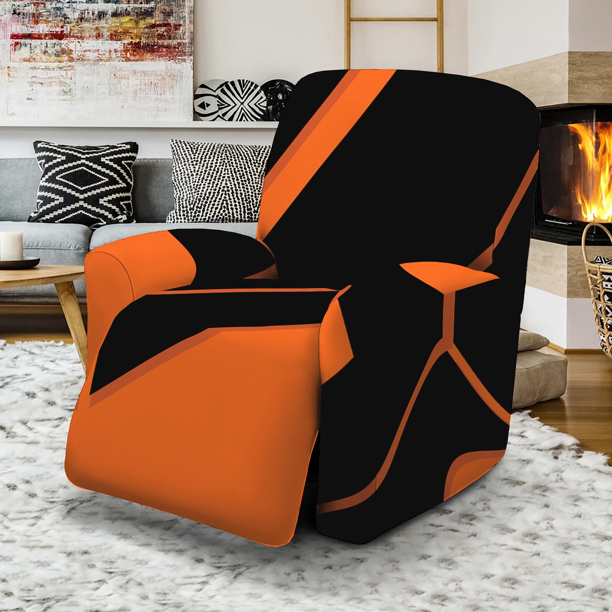 Halloween Vampire Coffin Print Recliner Slipcover