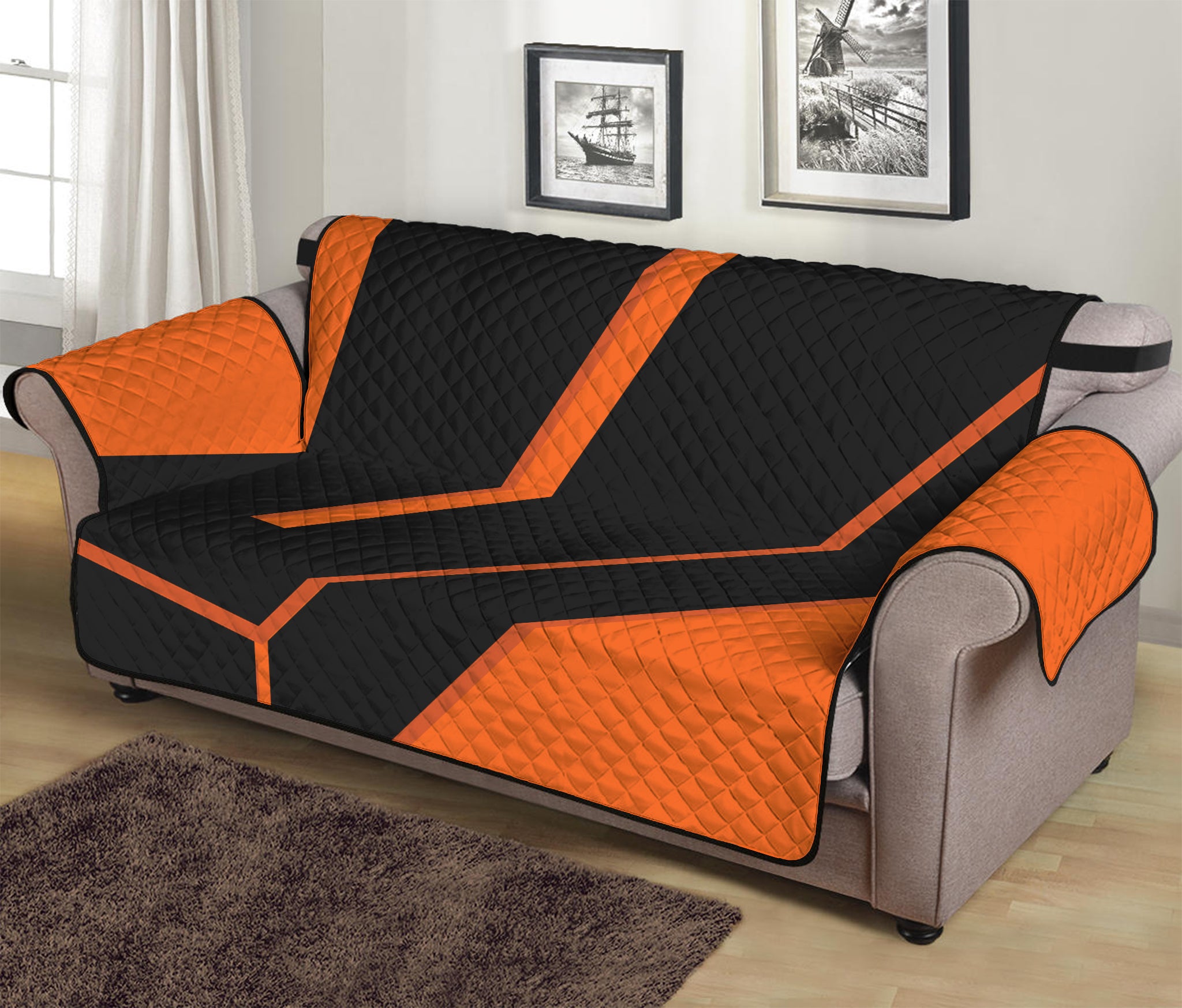 Halloween Vampire Coffin Print Sofa Protector