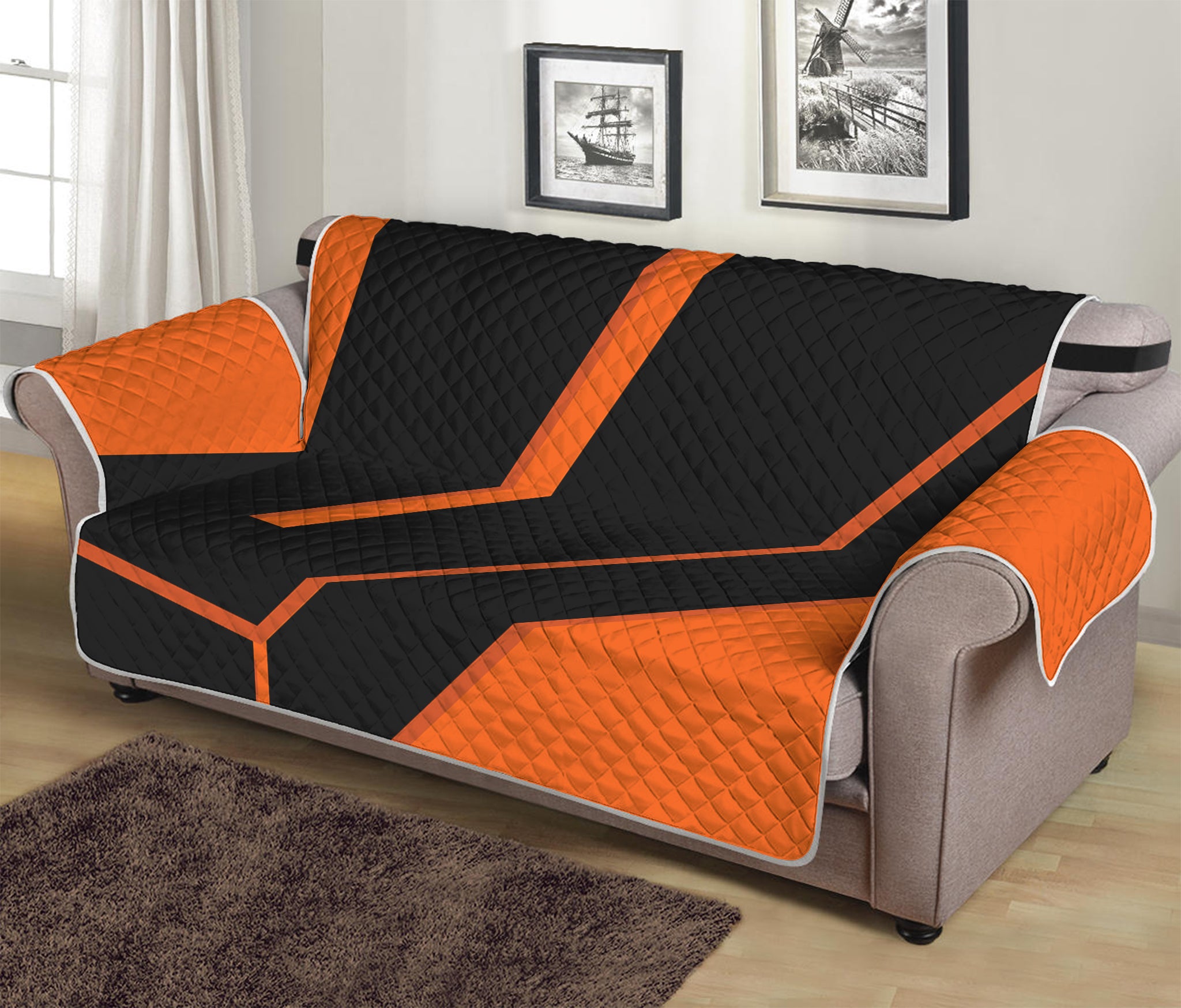 Halloween Vampire Coffin Print Sofa Protector