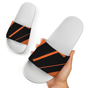 Halloween Vampire Coffin Print White Slide Sandals