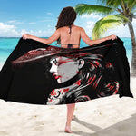 Halloween Vampire Girl Print Beach Sarong Wrap