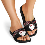 Halloween Vampire Girl Print Black Slide Sandals