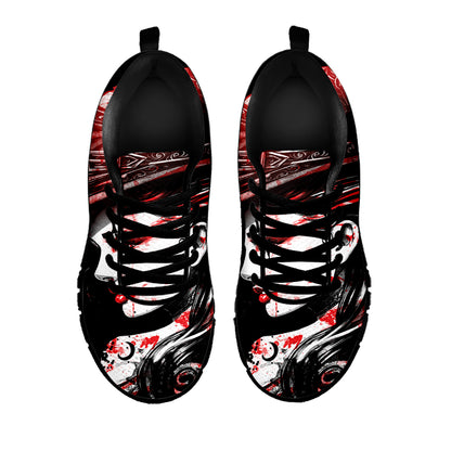 Halloween Vampire Girl Print Black Sneakers