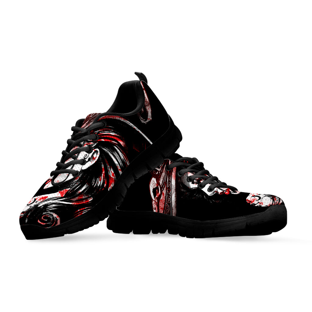 Halloween Vampire Girl Print Black Sneakers