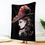 Halloween Vampire Girl Print Blanket