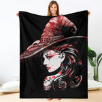 Halloween Vampire Girl Print Blanket