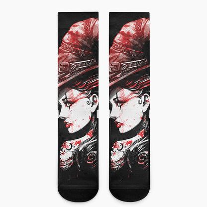 Halloween Vampire Girl Print Crew Socks