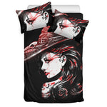 Halloween Vampire Girl Print Duvet Cover Bedding Set