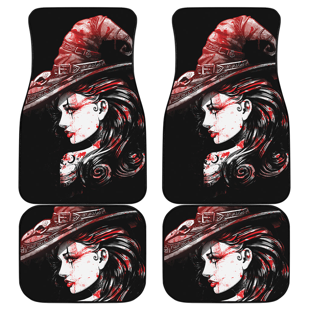 Halloween Vampire Girl Print Front and Back Car Floor Mats