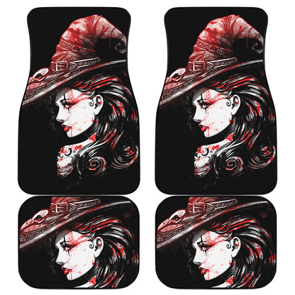 Halloween Vampire Girl Print Front and Back Car Floor Mats