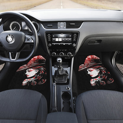 Halloween Vampire Girl Print Front and Back Car Floor Mats