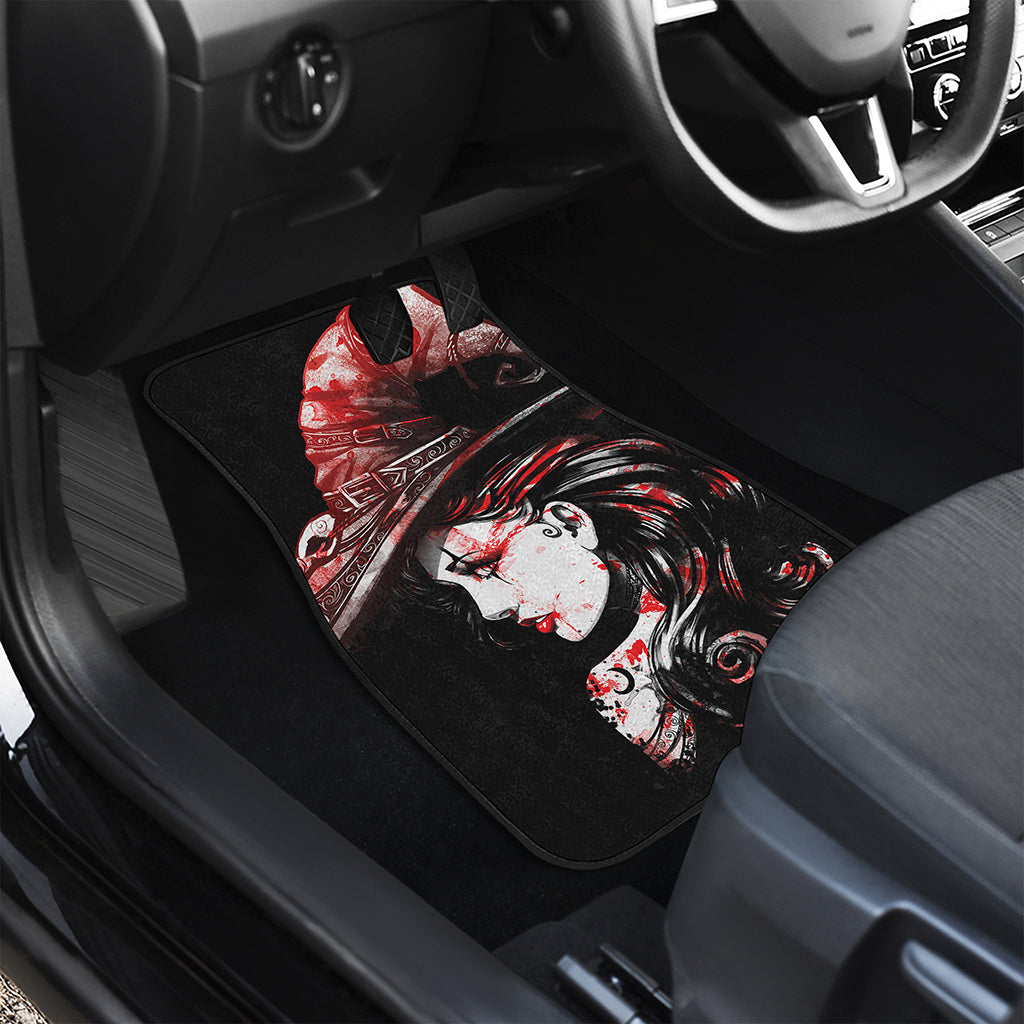 Halloween Vampire Girl Print Front and Back Car Floor Mats