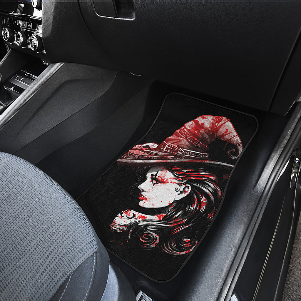 Halloween Vampire Girl Print Front and Back Car Floor Mats