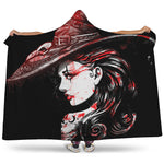 Halloween Vampire Girl Print Hooded Blanket