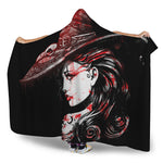 Halloween Vampire Girl Print Hooded Blanket