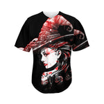 Halloween Vampire Girl Print Men's Baseball Jersey