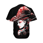 Halloween Vampire Girl Print Men's Baseball Jersey