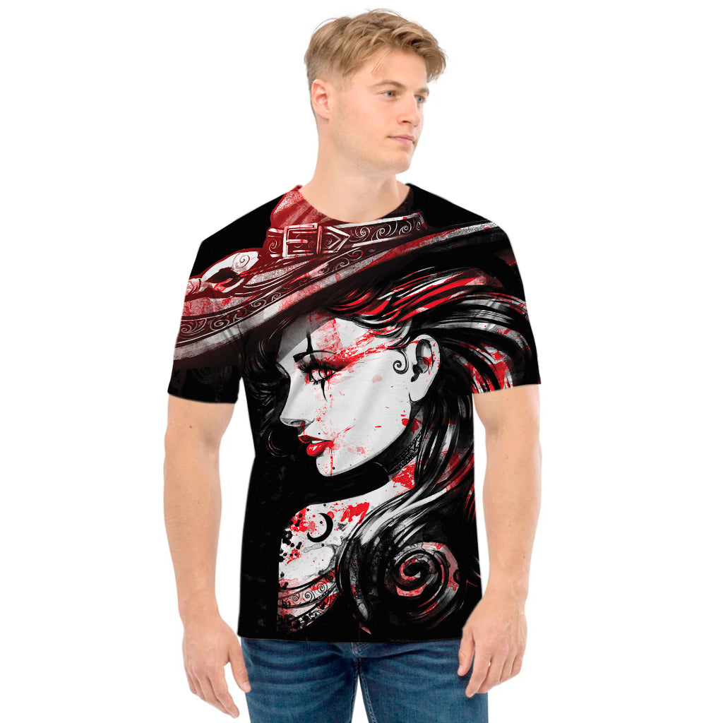 Halloween Vampire Girl Print Men's T-Shirt