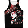 Halloween Vampire Girl Print Men's Tank Top