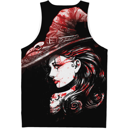 Halloween Vampire Girl Print Men's Tank Top