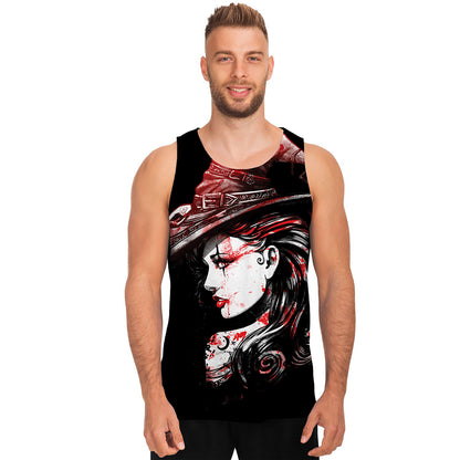 Halloween Vampire Girl Print Men's Tank Top