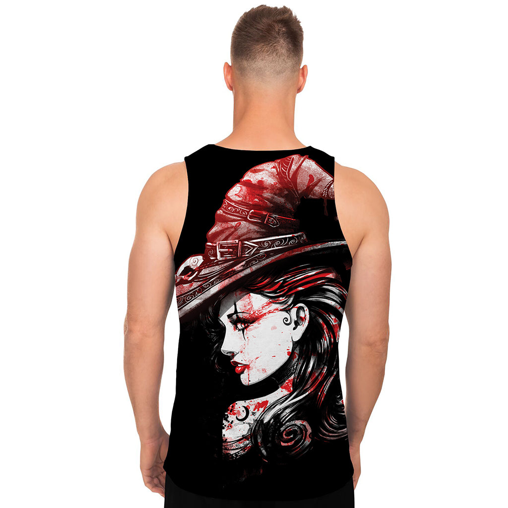 Halloween Vampire Girl Print Men's Tank Top