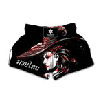 Halloween Vampire Girl Print Muay Thai Boxing Shorts