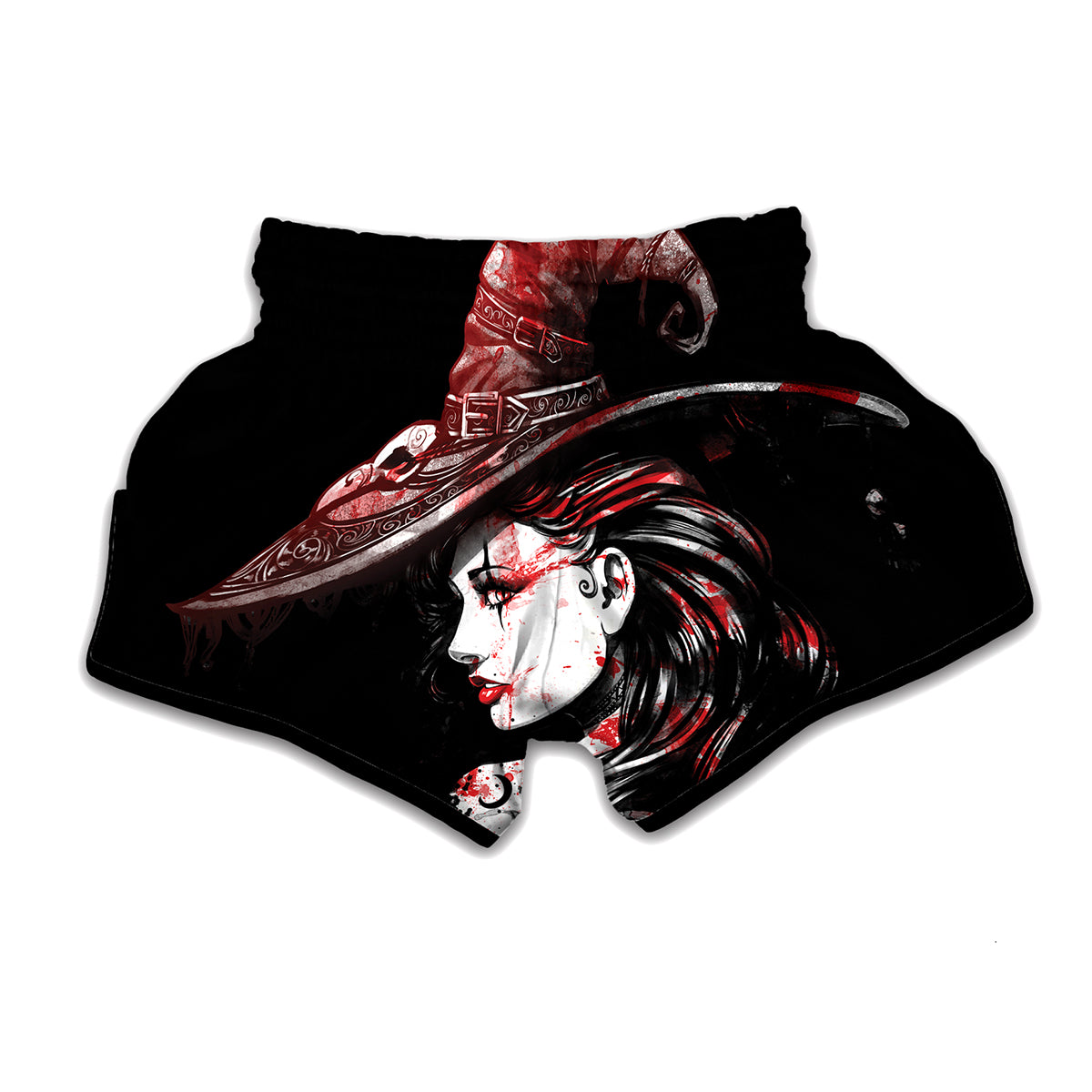 Halloween Vampire Girl Print Muay Thai Boxing Shorts