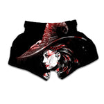 Halloween Vampire Girl Print Muay Thai Boxing Shorts